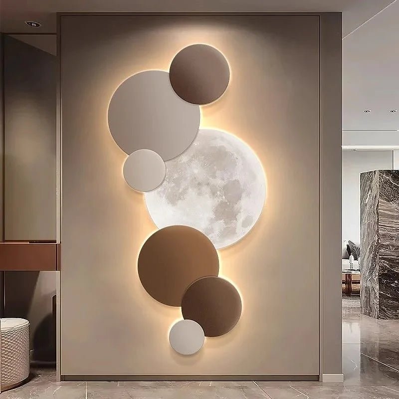 Porch decoration painting Wall lamp LED luminous light Corridor corridor hanging painting High grade wall painting Moon CX176DS - Moon & Wall