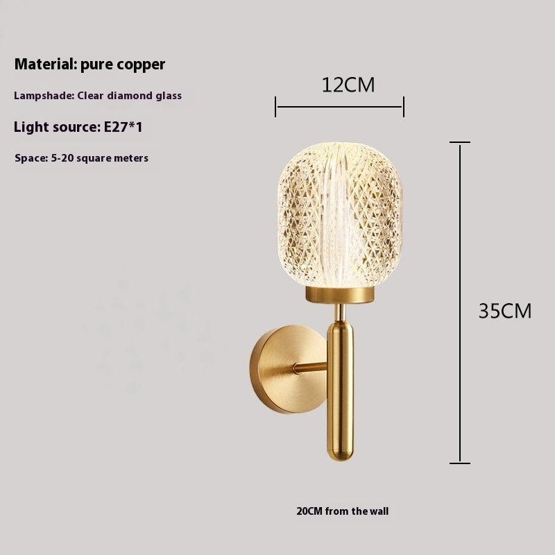 Simple Post - modern Copper Light Luxury Wall Lamp - Moon & Wall