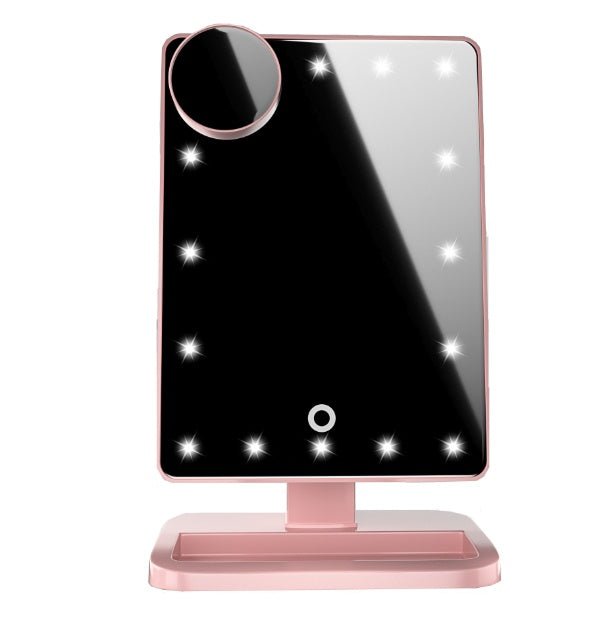 Touch Screen Makeup Mirror With 20 LED Light Bluetooth Music Speaker 10X Magnifying Mirrors Lights - Moon & Wall