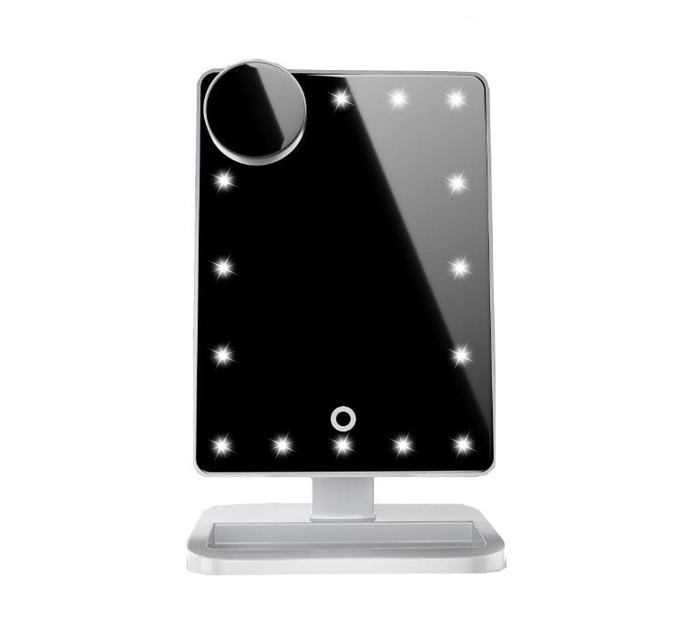 Touch Screen Makeup Mirror With 20 LED Light Bluetooth Music Speaker 10X Magnifying Mirrors Lights - Moon & Wall