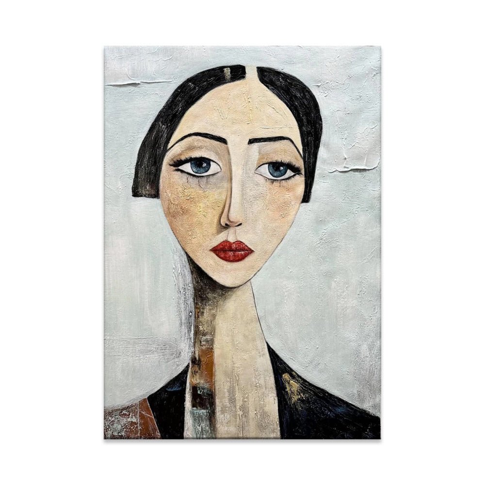 Vintage Abstract Female Portraito Hand - Painted Oil Painting Modern Art Home Living Room Bedroom Bathroom Canvas Wall Art Decor - Moon & Wall