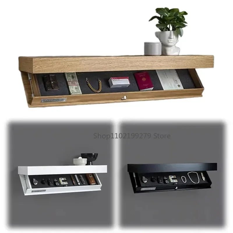 Wood Floating Hidden Shelf – Wall - Mounted Storage with Secret Compartment for Home Decor - Moon & Wall