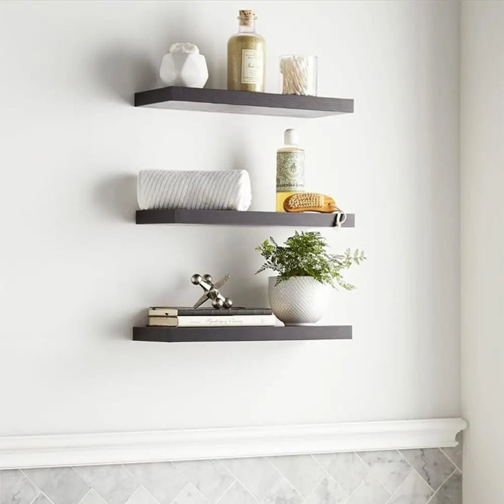 Wooden Wall - Mounted Floating Shelves – Durable Hanging Storage Rack with Invisible Brackets - Moon & Wall
